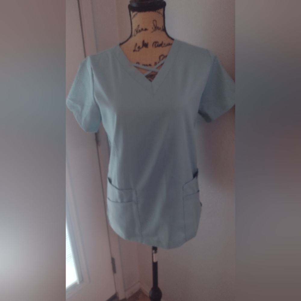 Light blue jogger scrub set